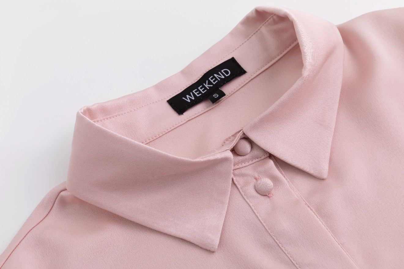 Basic Solid Blouse - Pink