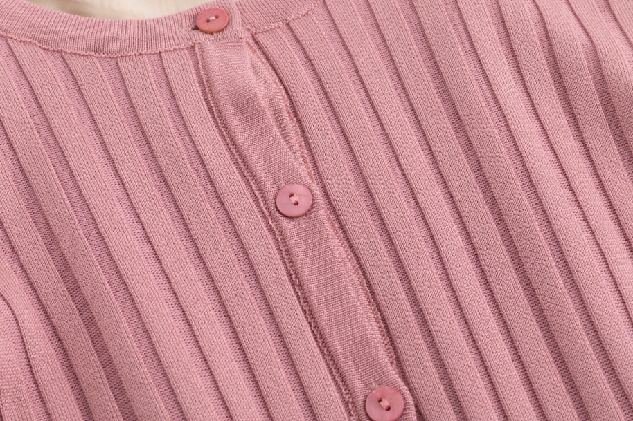 Pink Floral Dress With Knit Cardigan
