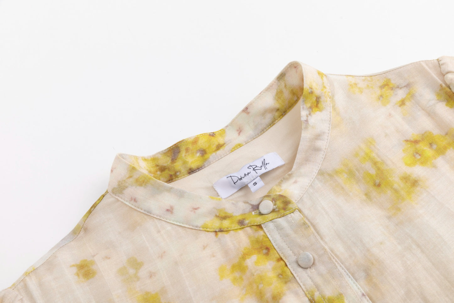 Cream Dress With Floral Print - Yellow