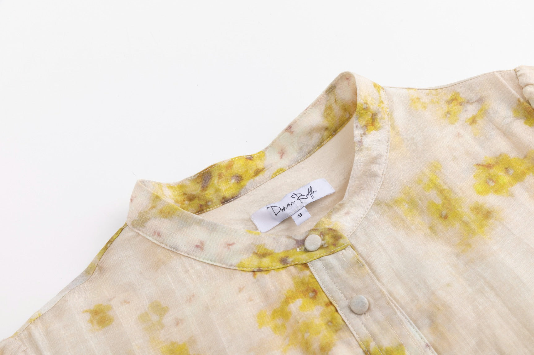 Cream Dress With Floral Print - Yellow