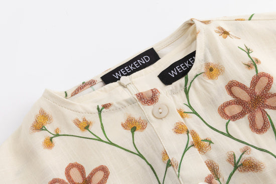Vintage Floral Overlay Blouse Jumper