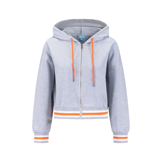Stripe Band Hoodie - Light Gray