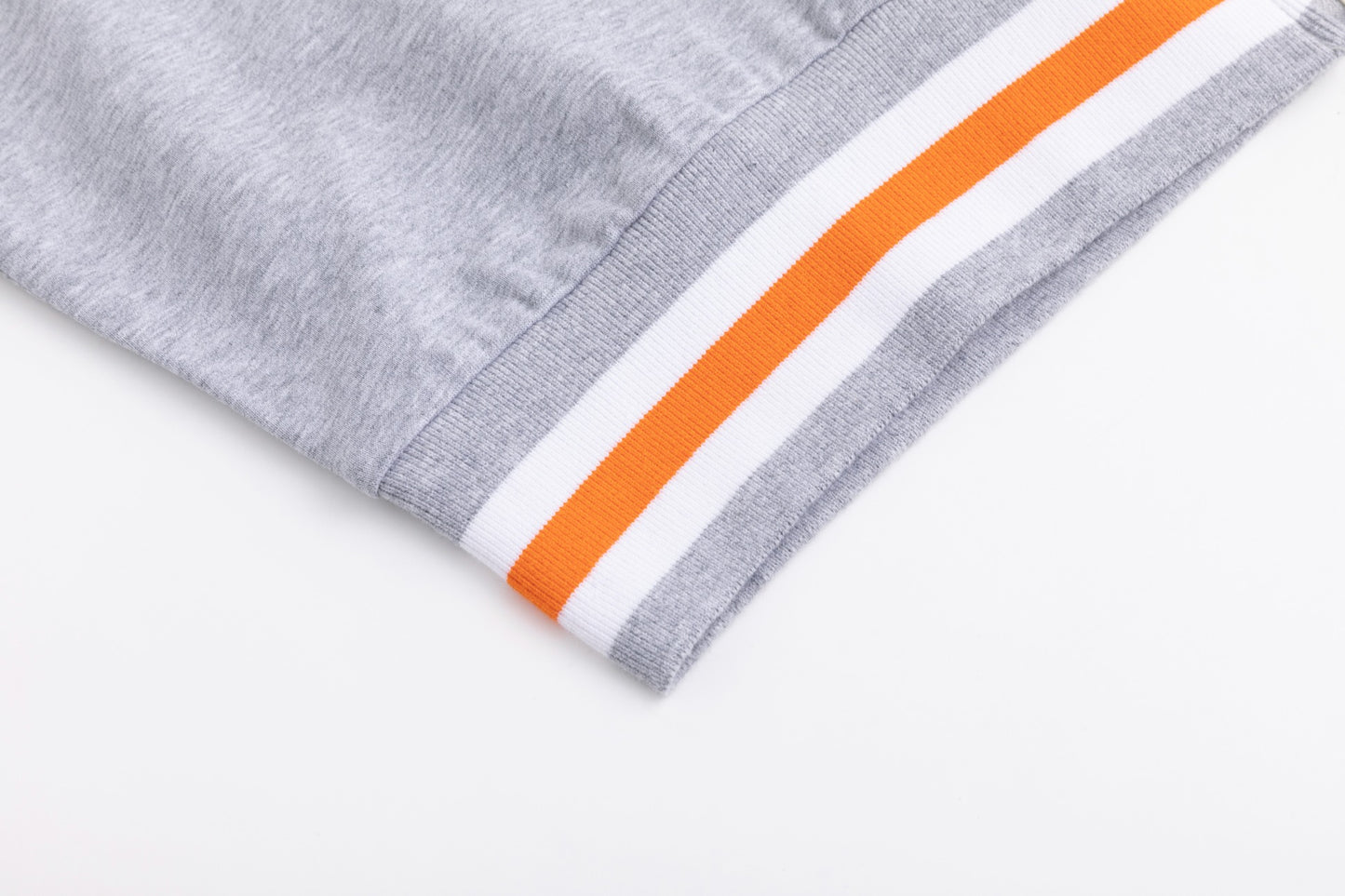 Stripe Band Hoodie - Light Gray