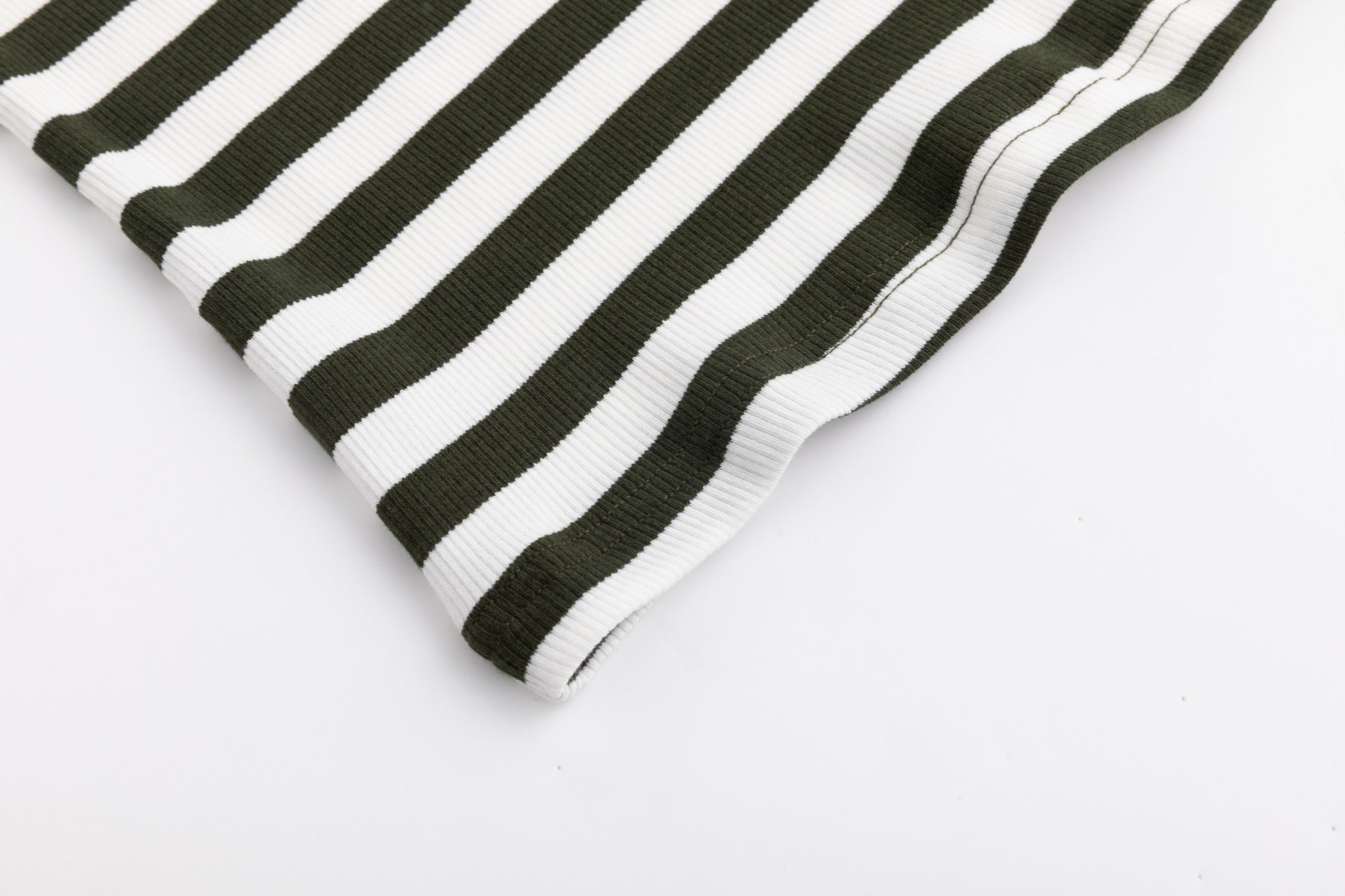 Striped V-Neck Top - Green