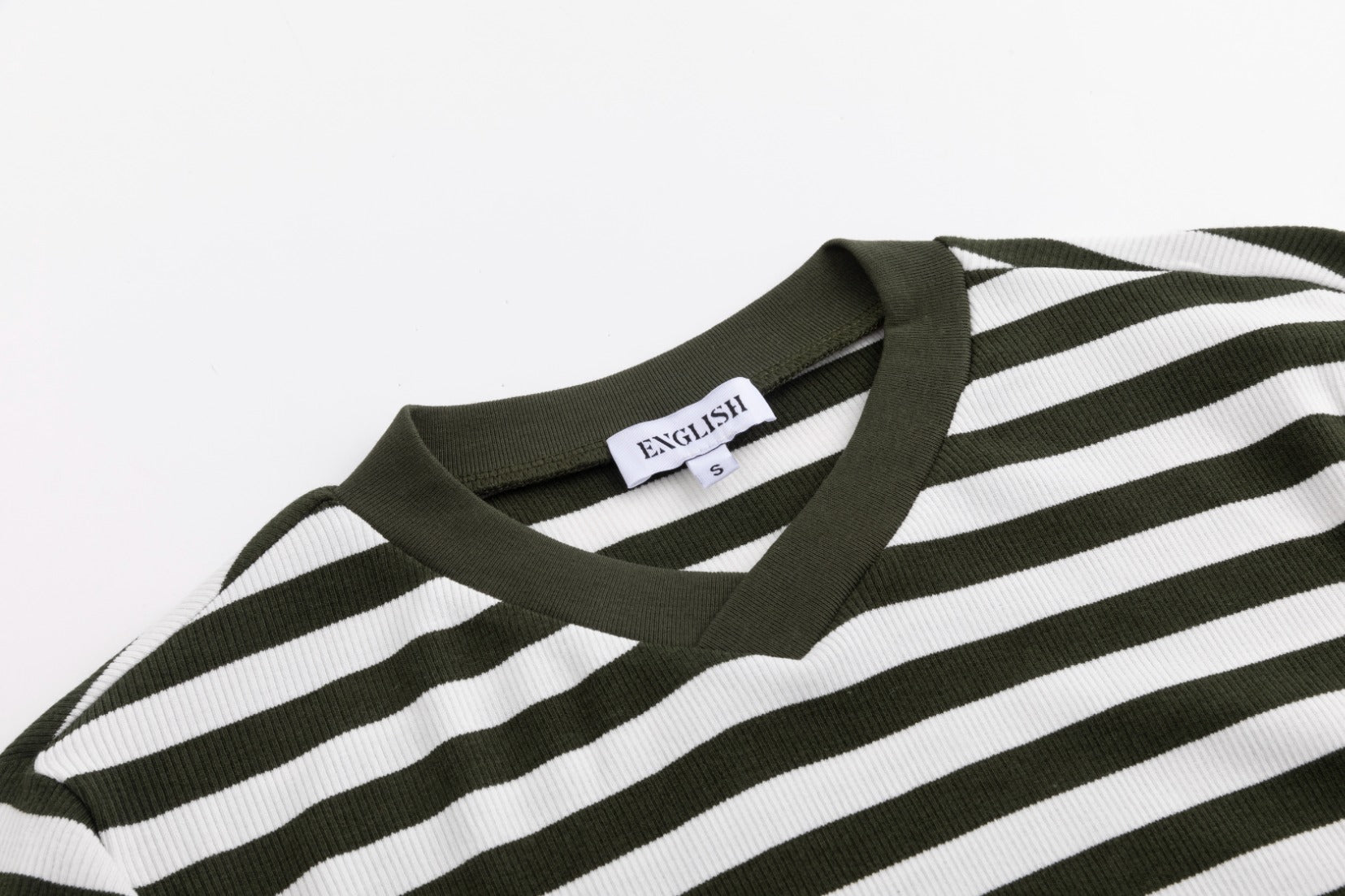 Striped V-Neck Top - Green