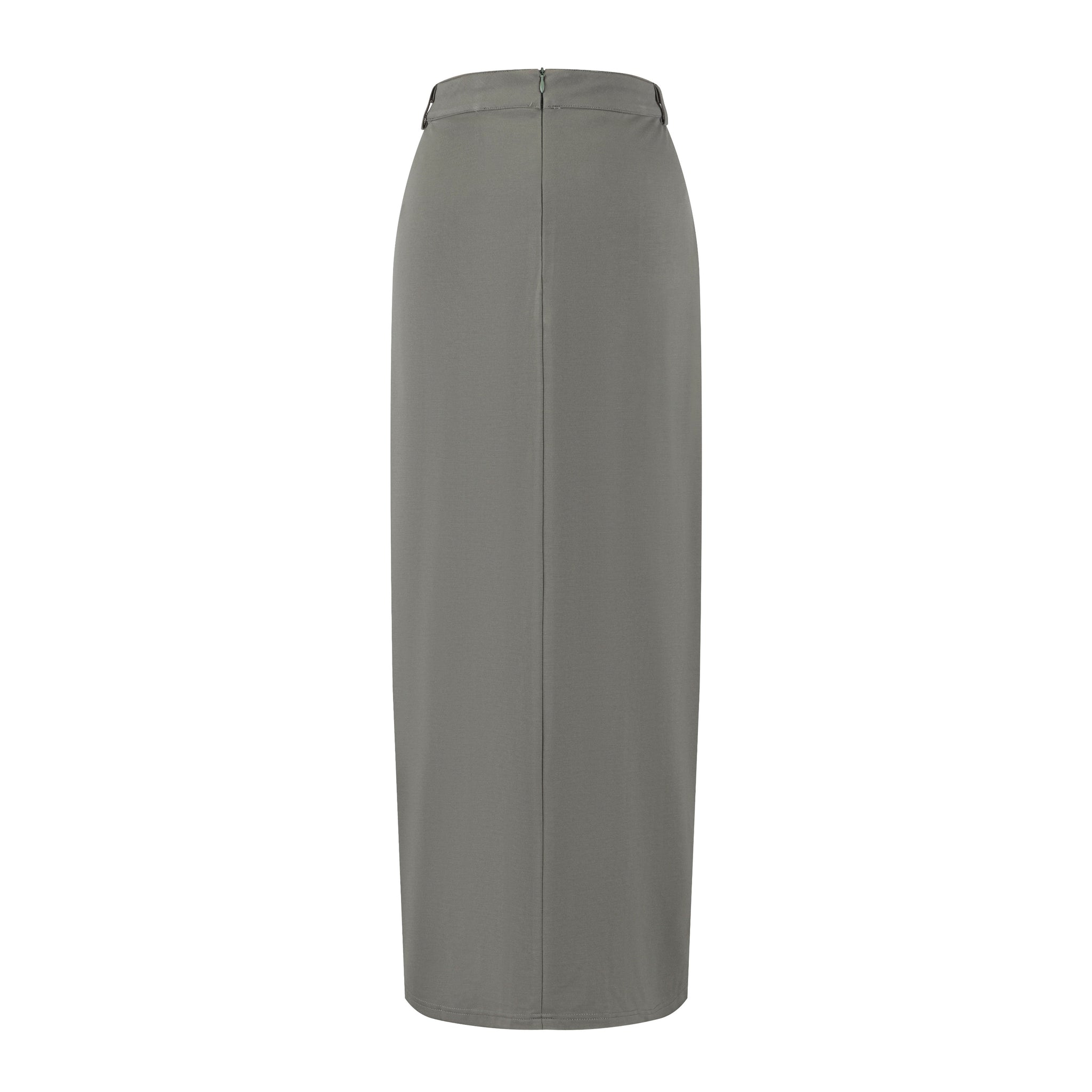 Piped Paneled Skirt - Green Moss