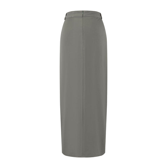 Piped Paneled Skirt - Green Moss