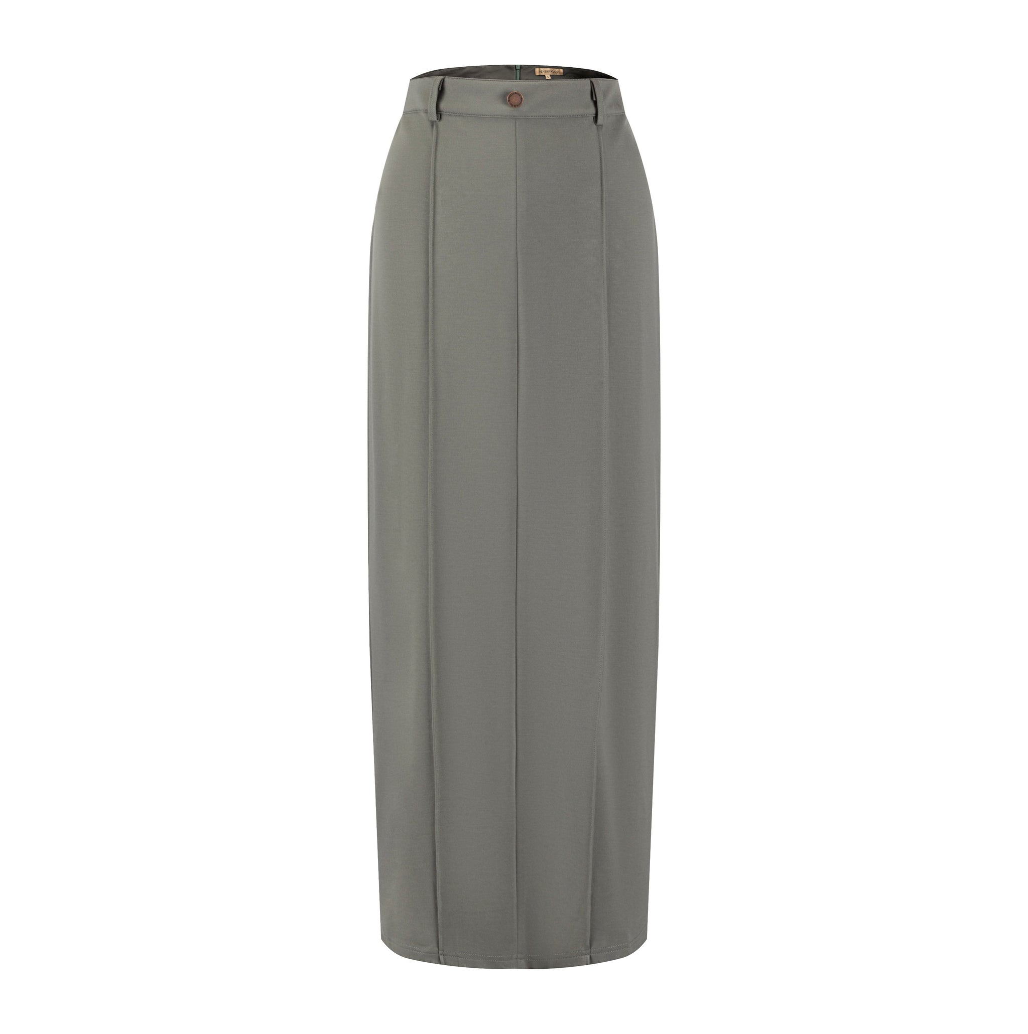 Piped Paneled Skirt - Green Moss
