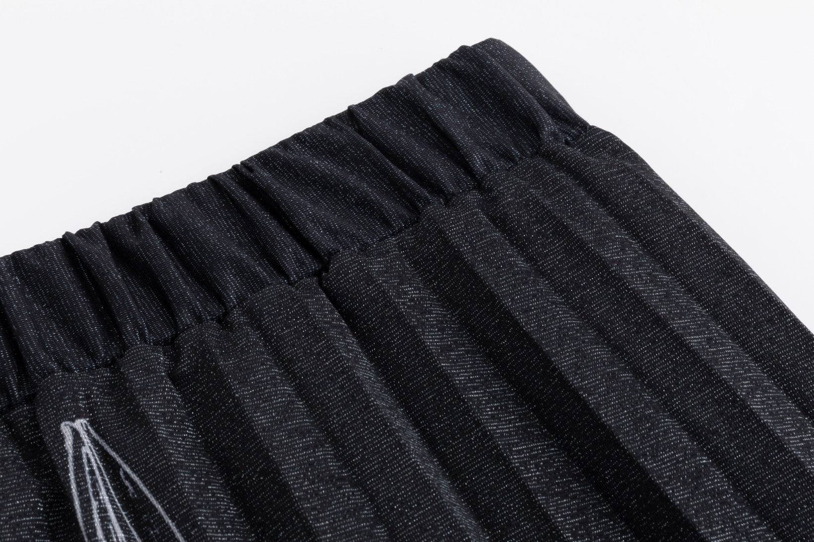 Black Shimmery Flower Pleated Skirt