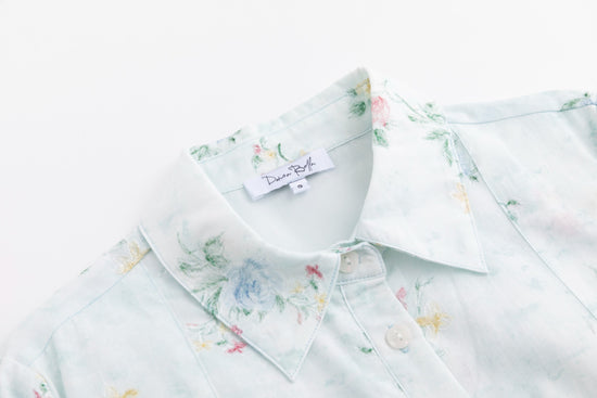 Baby Blue Multicolor Embroidered Waist Tie Dress