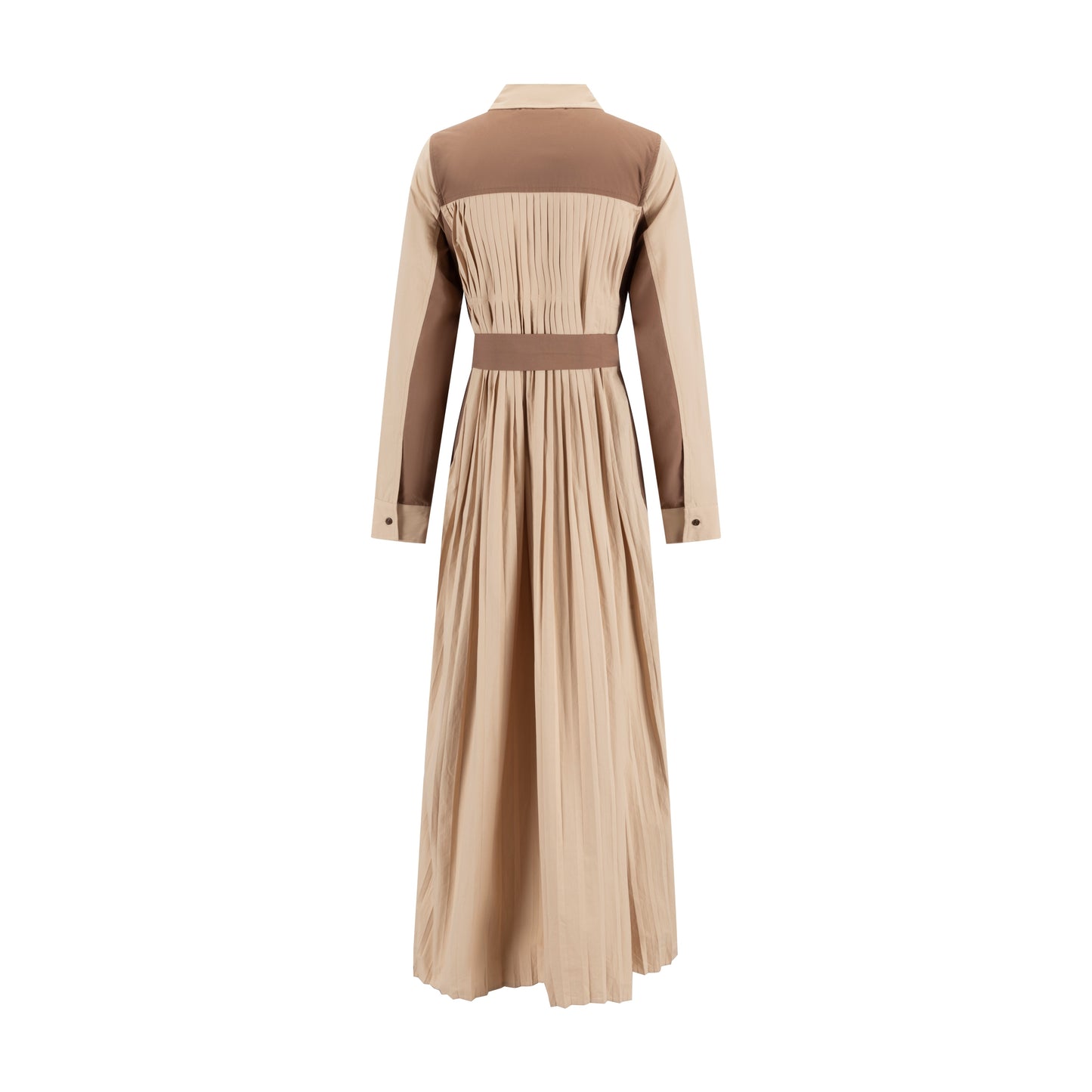 Tan And Brown Cotton Dress
