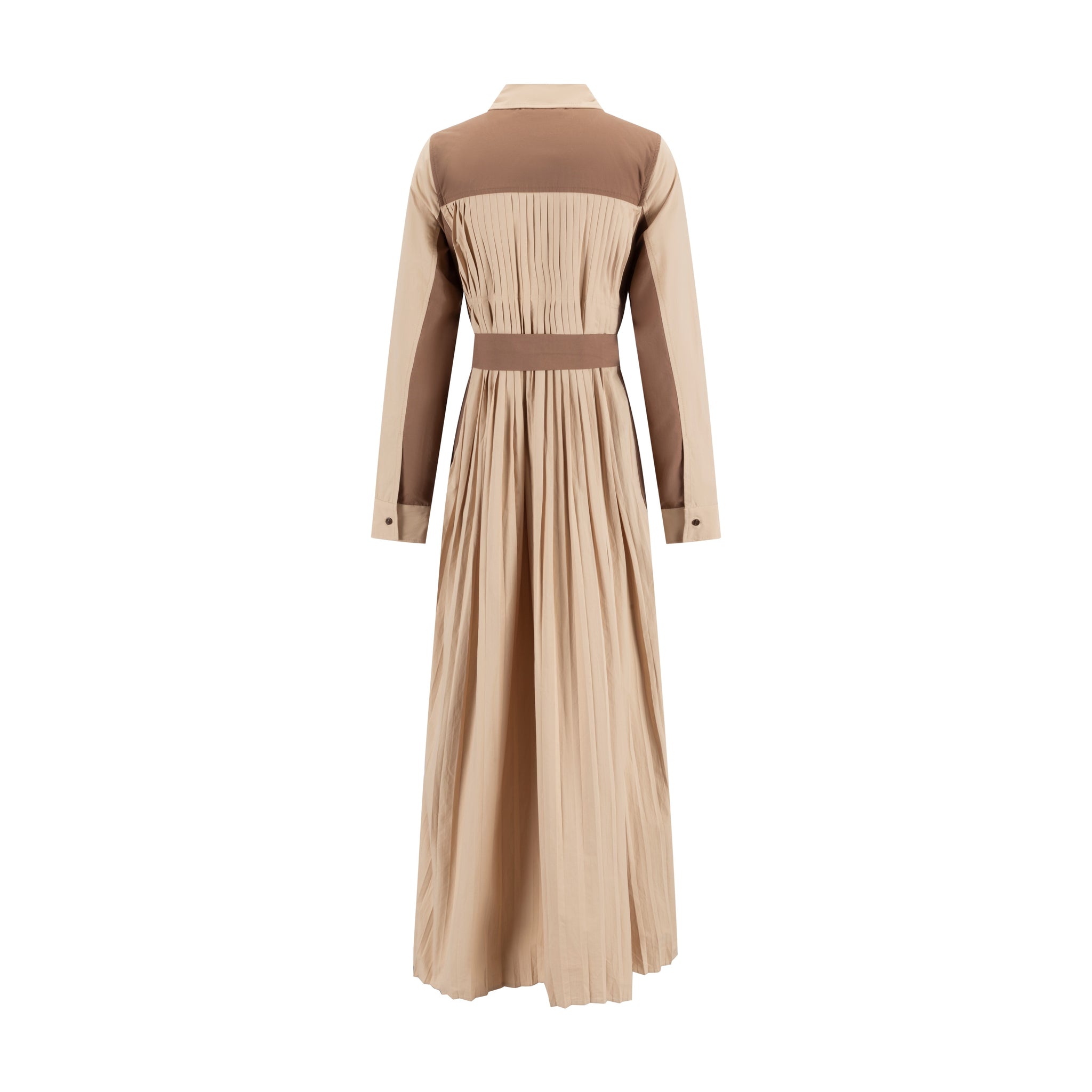 Tan And Brown Cotton Dress