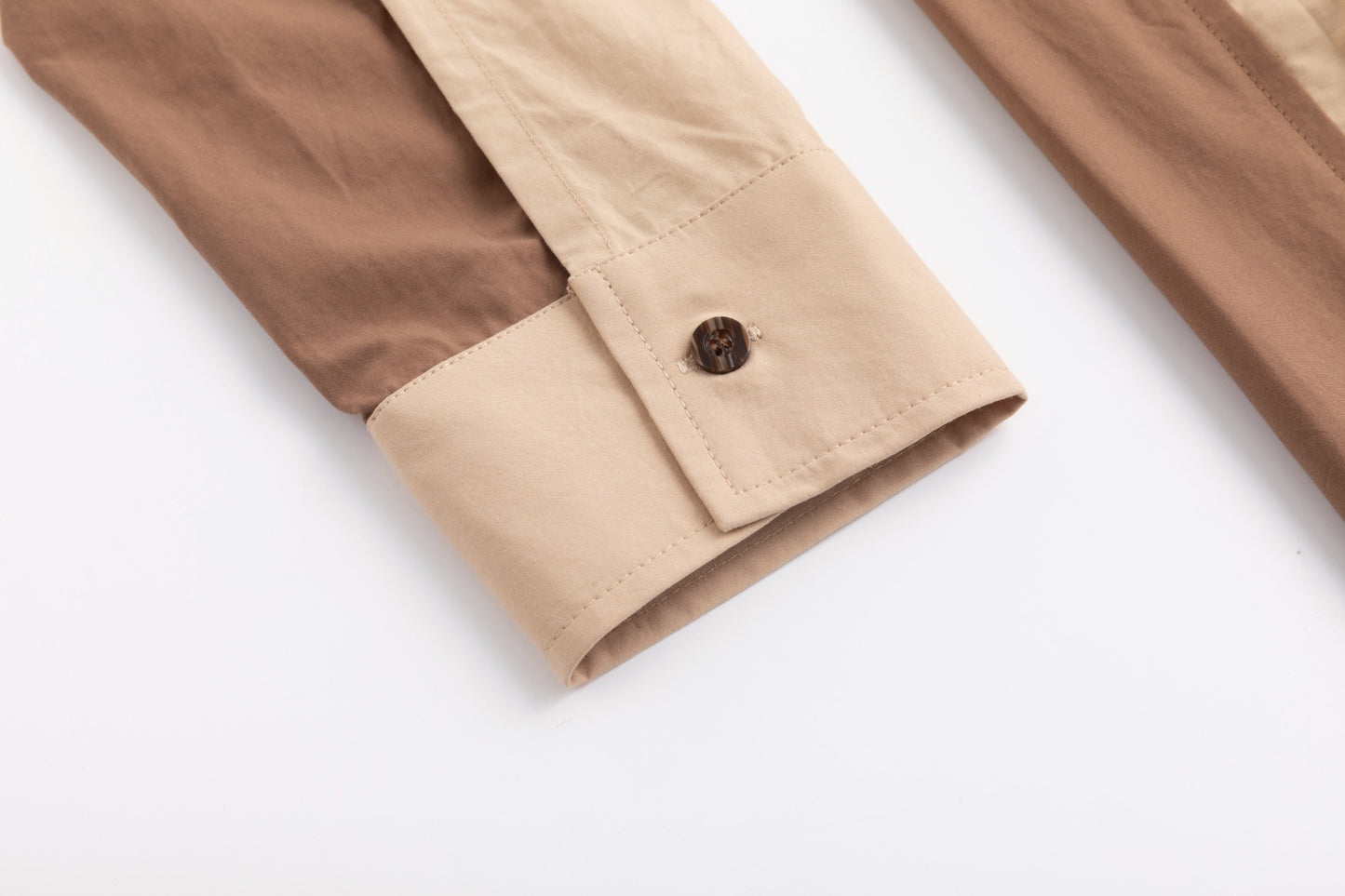 Tan And Brown Cotton Dress