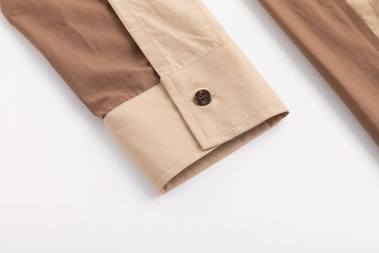 Tan And Brown Cotton Dress