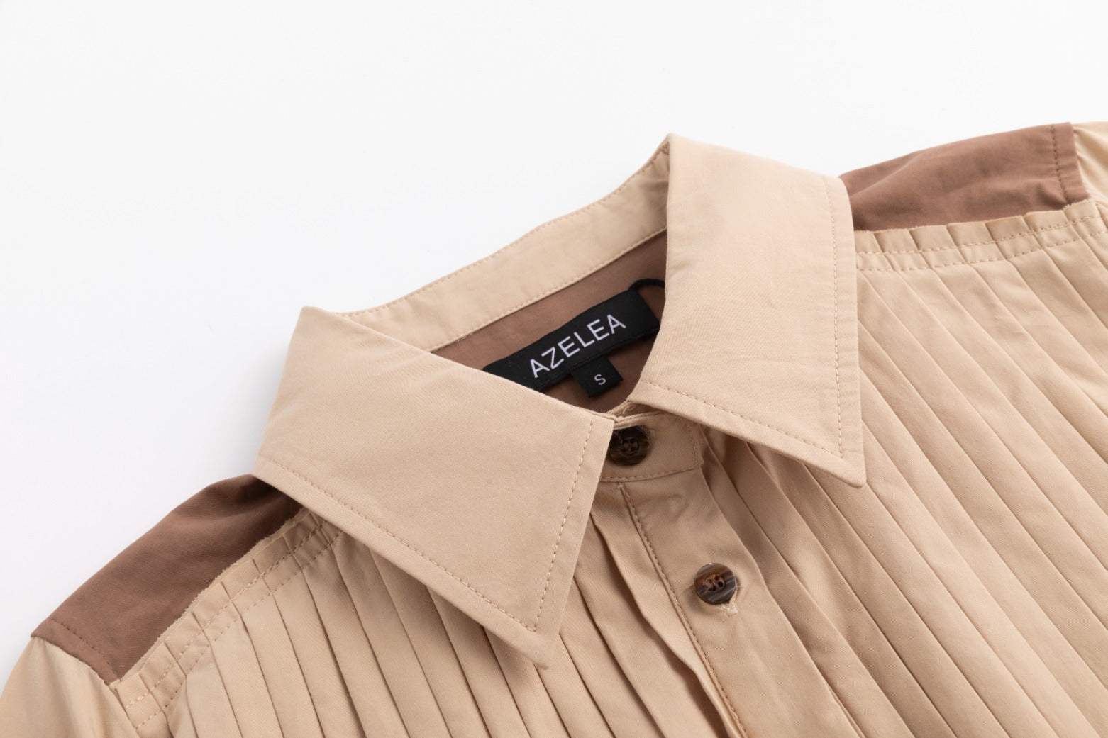 Tan And Brown Cotton Dress
