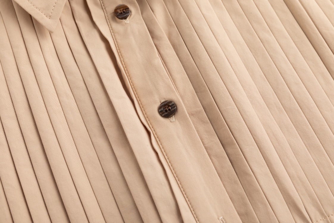Tan And Brown Cotton Dress