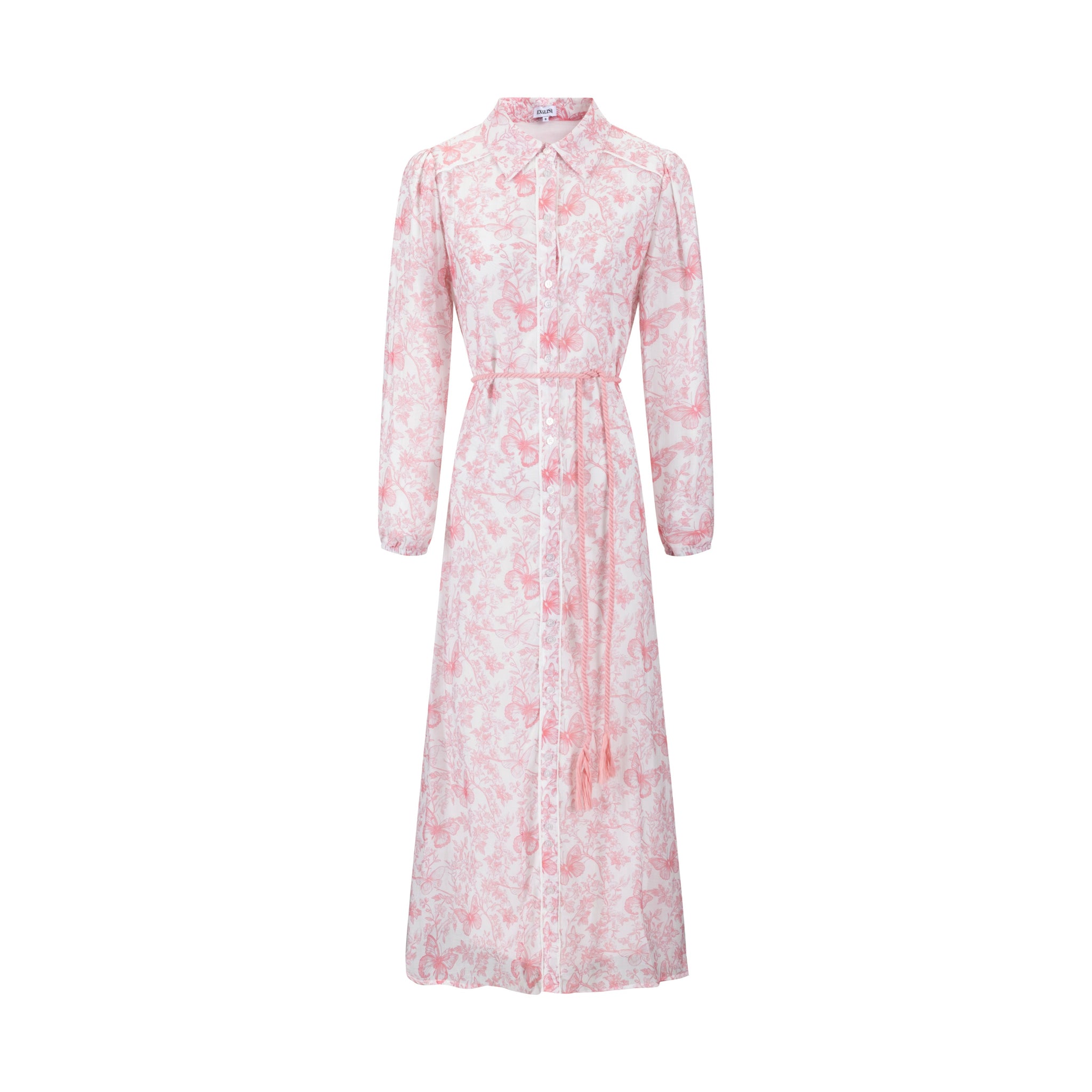 Pink Butterfly Printed Dress