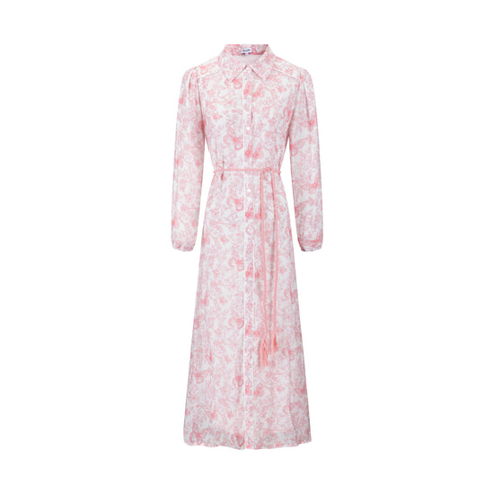 Pink Butterfly Printed Dress