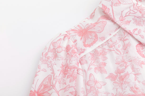 Pink Butterfly Printed Dress