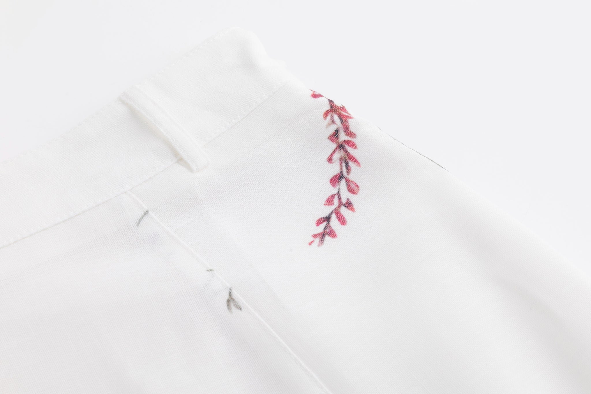 Pink Floral Linen Skirt