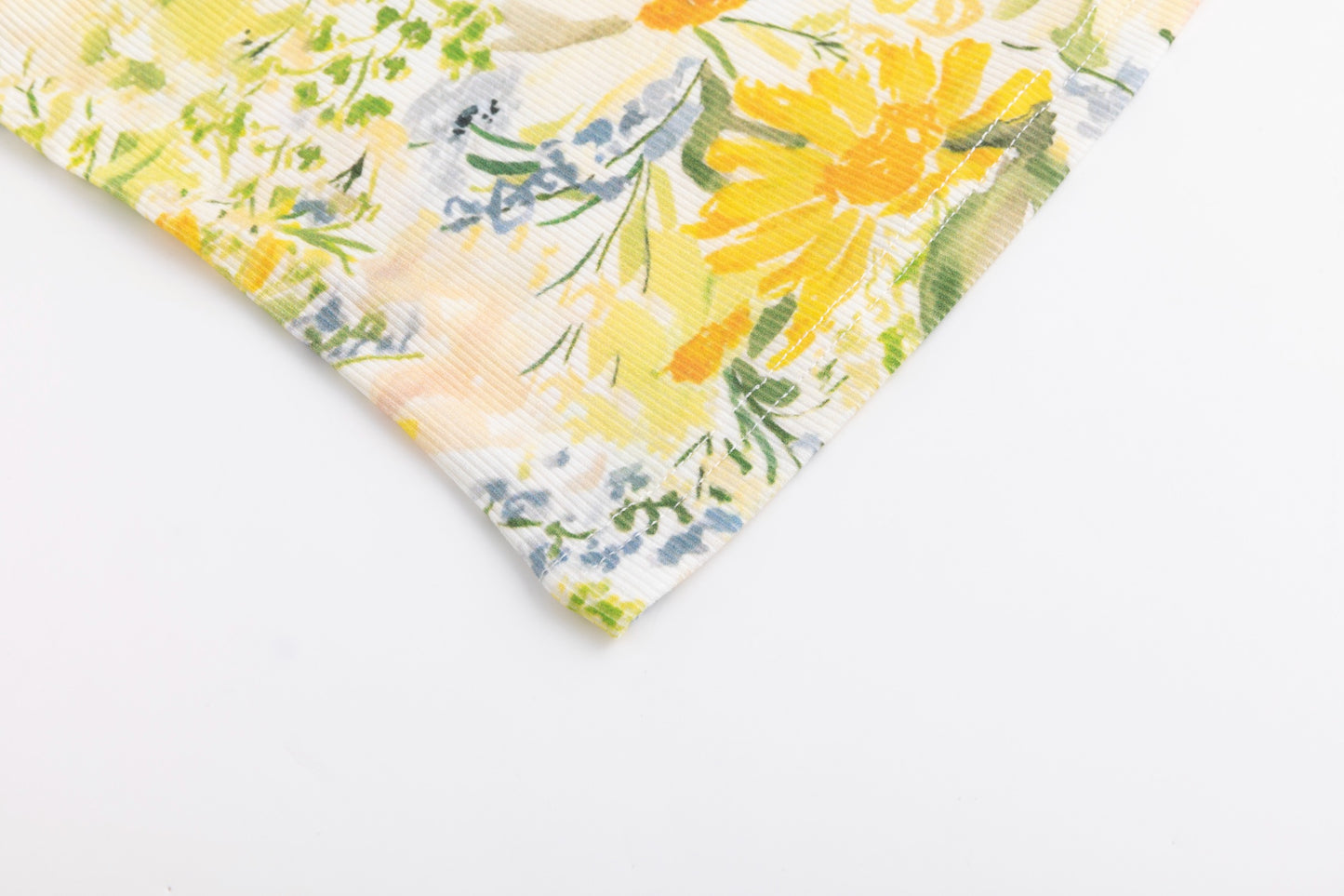 Yellow And Green Floral Print Top