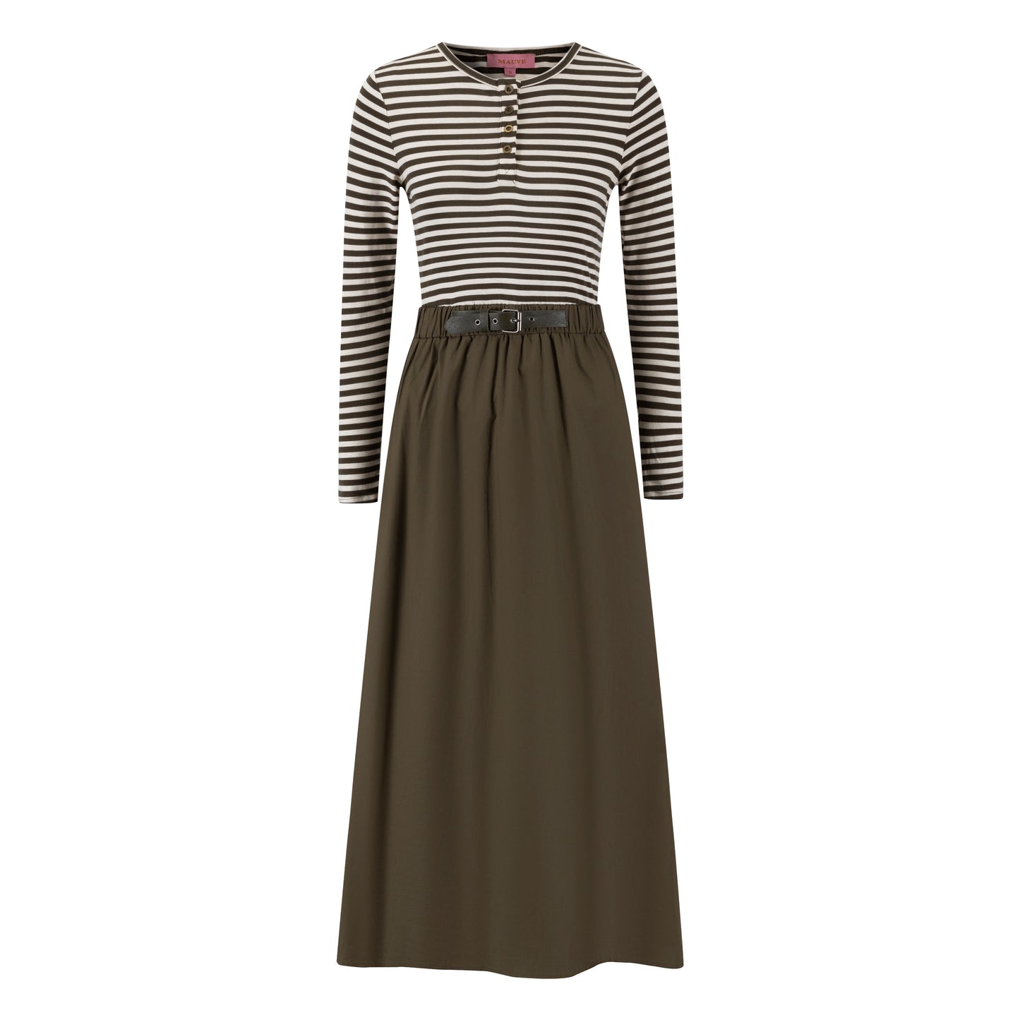 Green Cotton Dress With T-Shirt Top