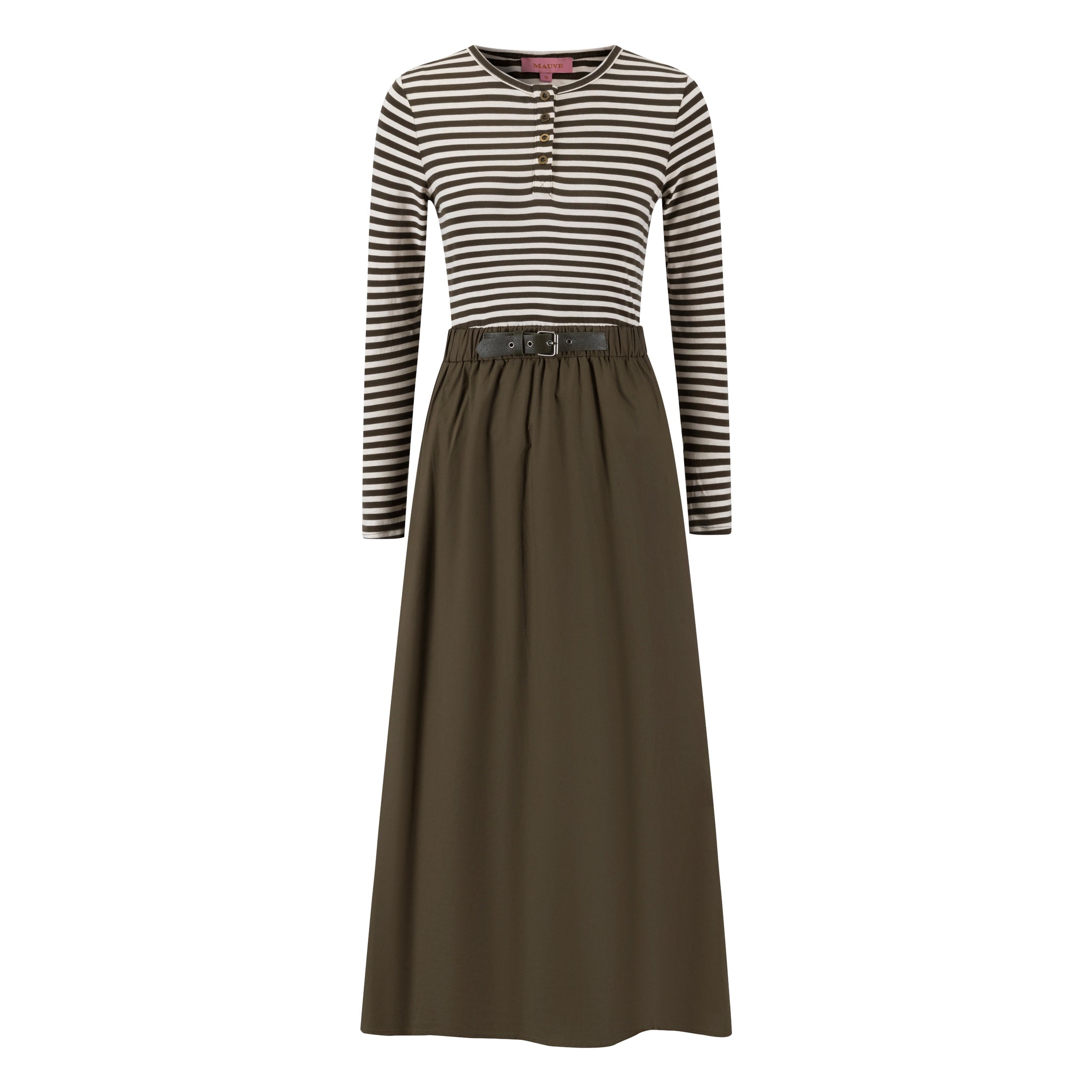 Green Cotton Dress With T-Shirt Top