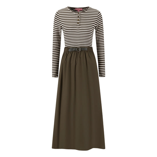 Green Cotton Dress With T-Shirt Top