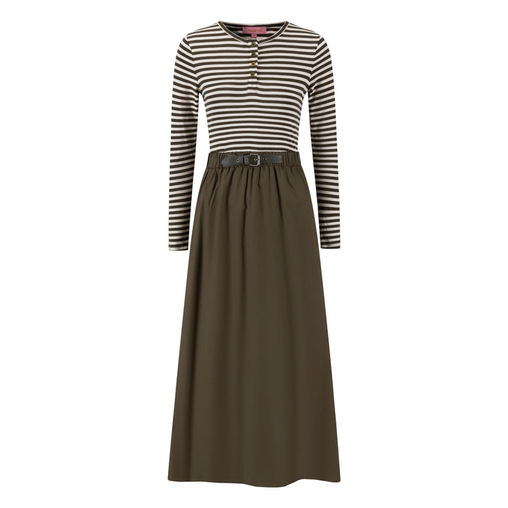 Green Cotton Dress With T-Shirt Top