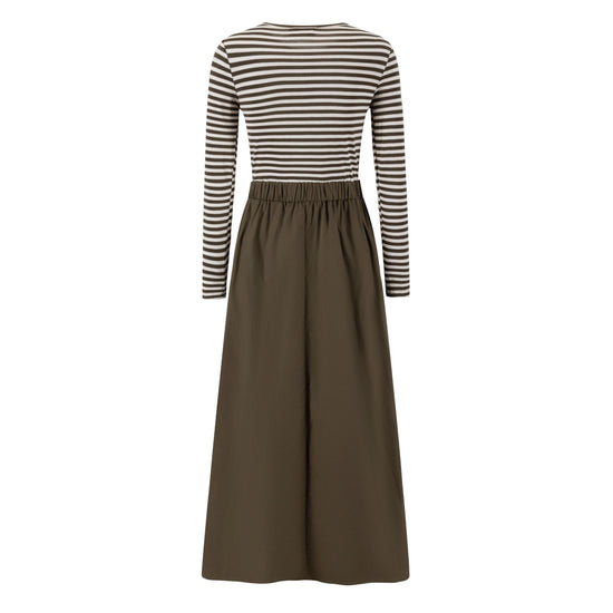 Green Cotton Dress With T-Shirt Top