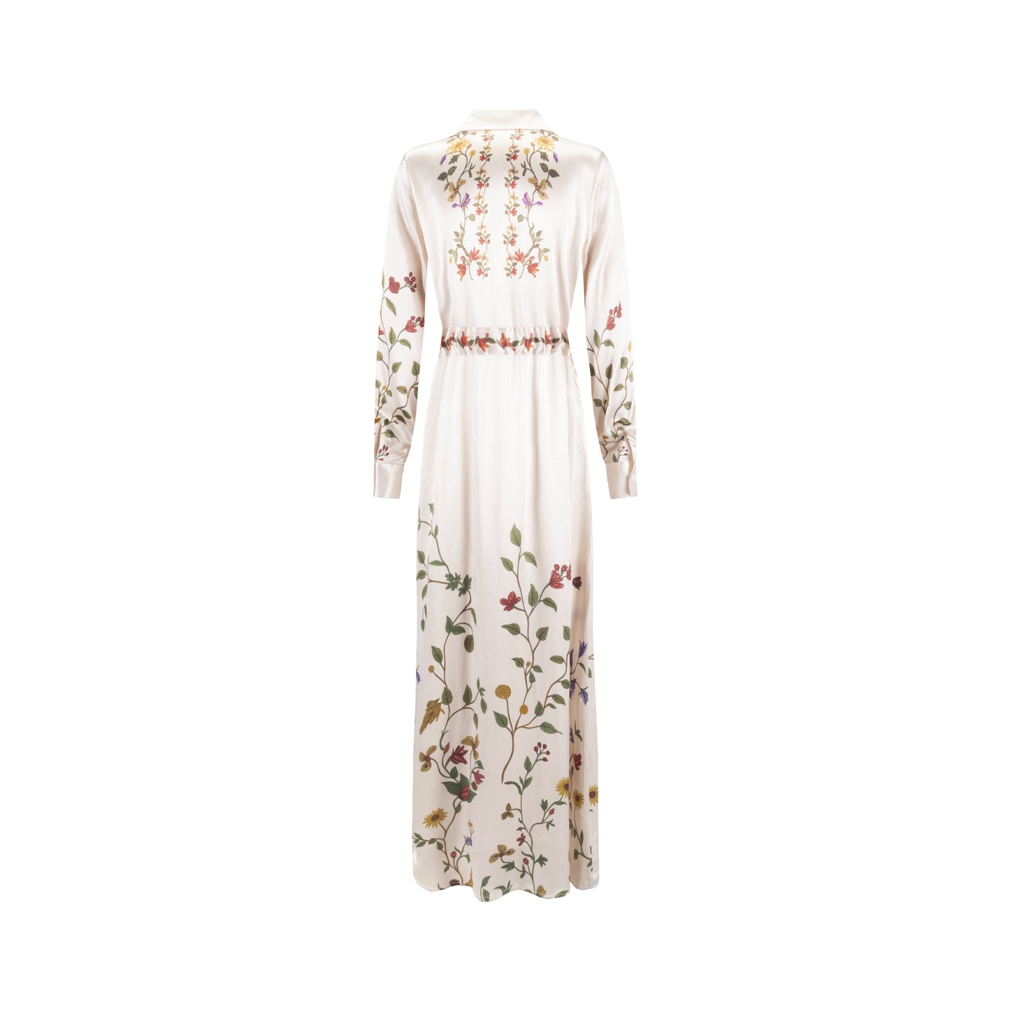 Floral Satin Drawstring Dress