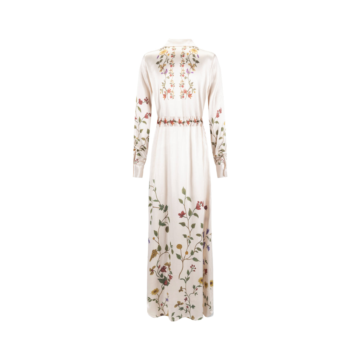 Floral Satin Drawstring Dress – The Runway Company