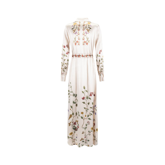 Floral Satin Drawstring Dress