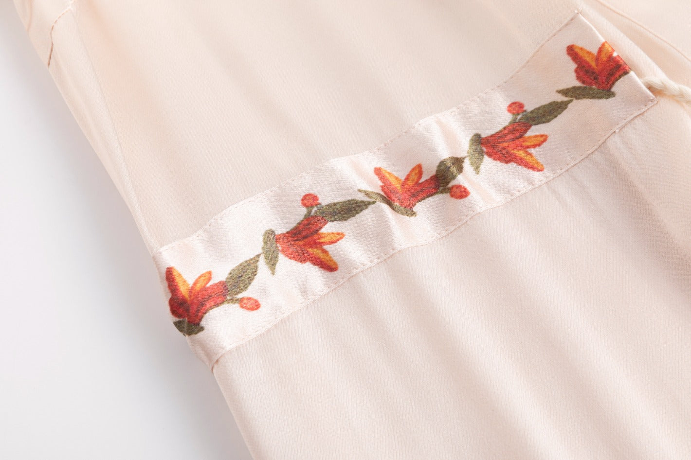 Floral Satin Drawstring Dress