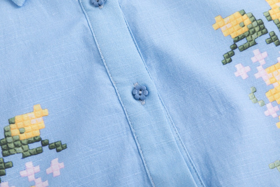Blue And Yellow Printed Linen Dress