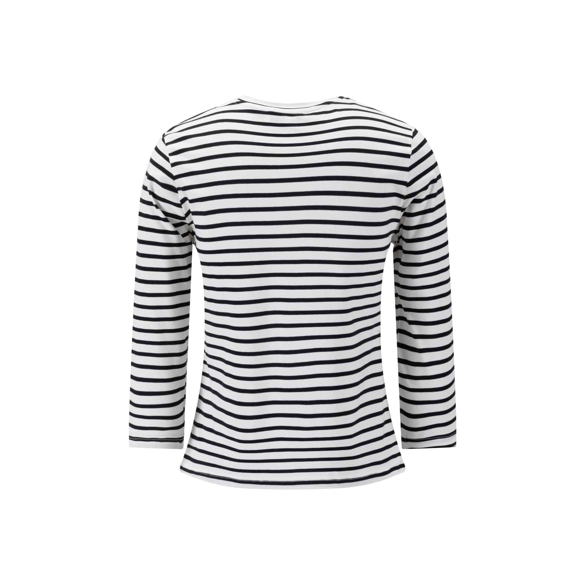 Lemon Embroidery Striped White Top