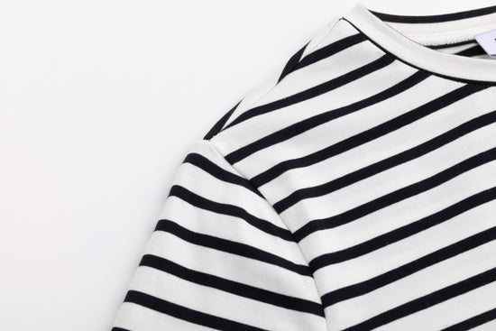 Lemon Embroidery Striped White Top