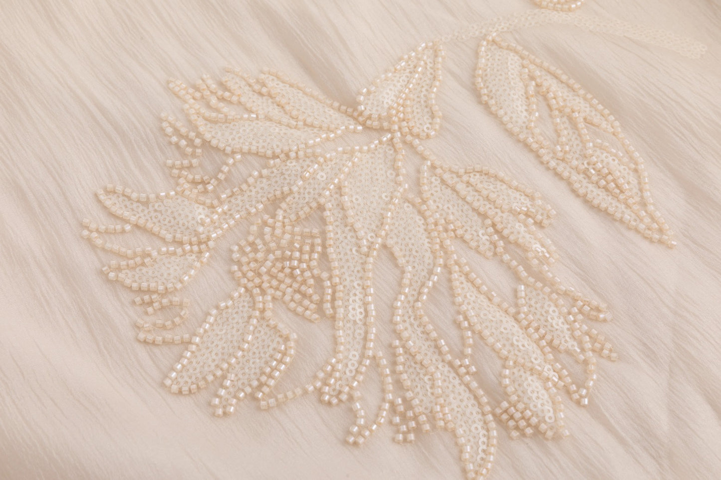 Beige Beaded Detailed Blouse