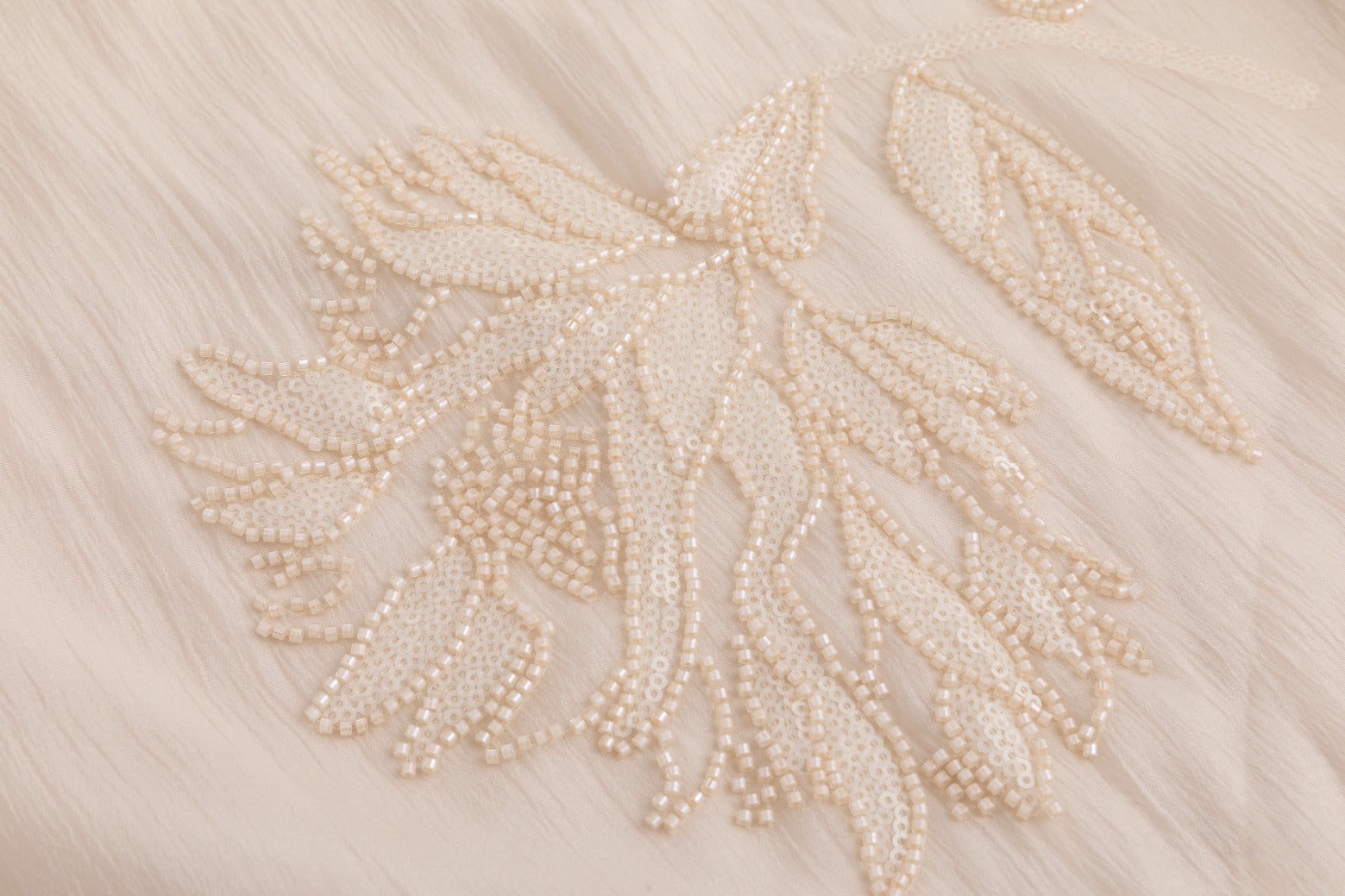 Beige Beaded Detailed Blouse
