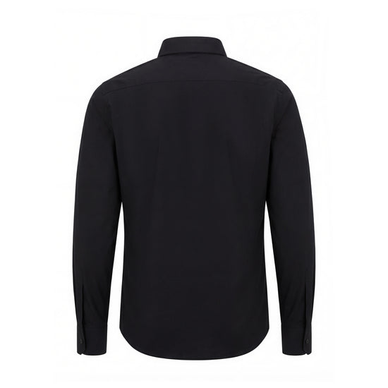 3D Flower Pleated Shirt - Black