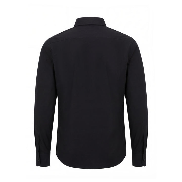 3D Flower Pleated Shirt - Black