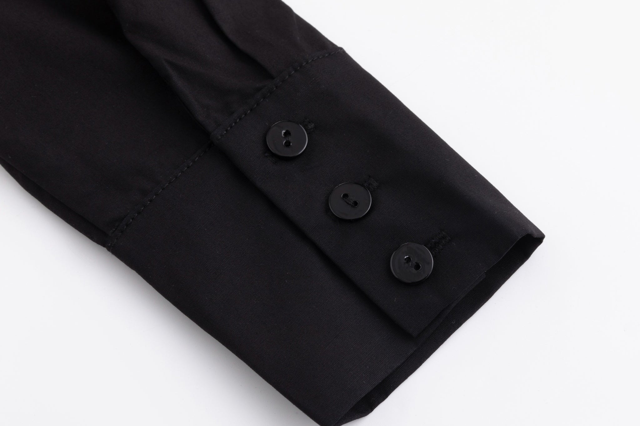 3D Flower Pleated Shirt - Black