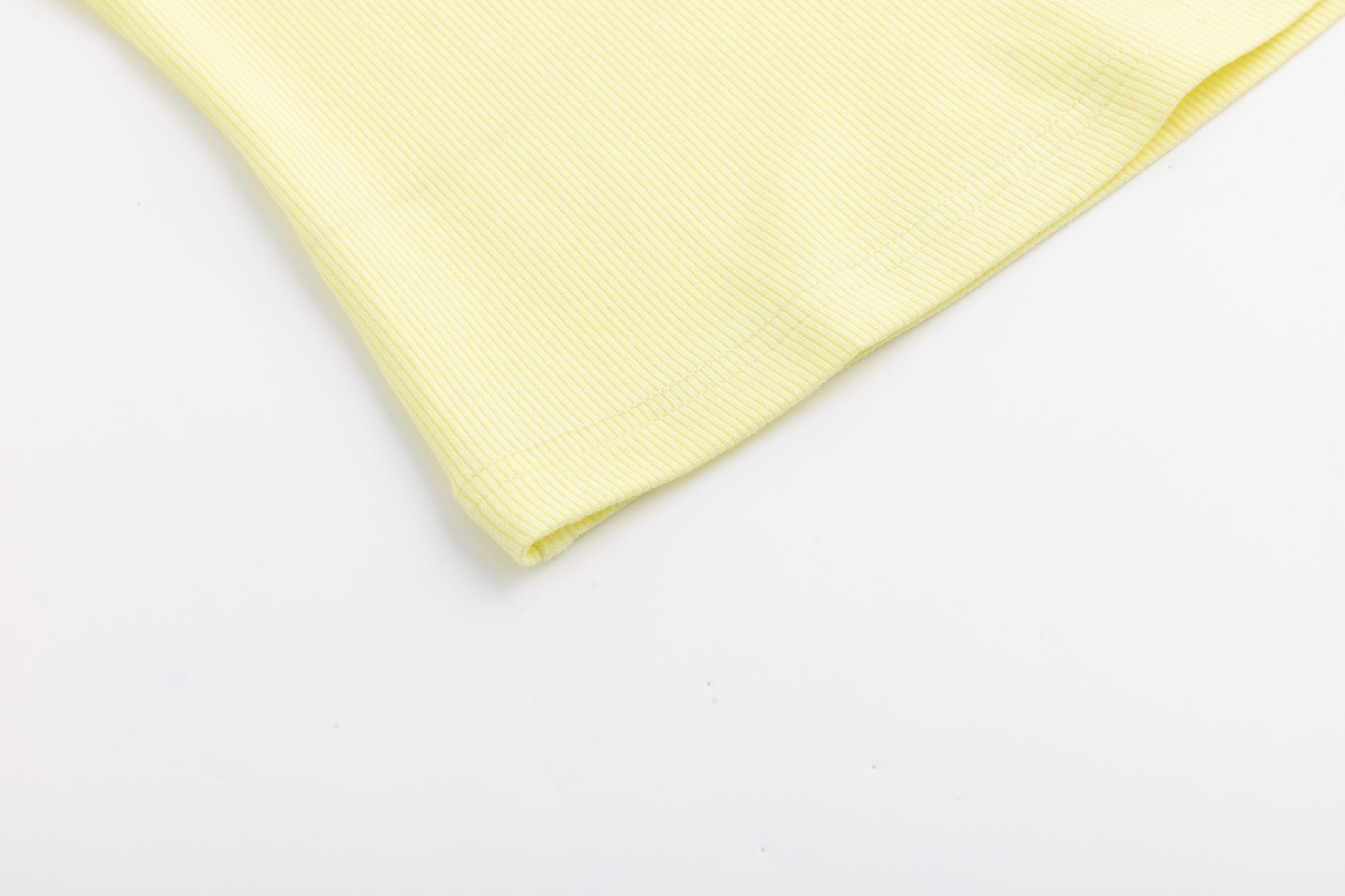 Basic Ribbed Tee - Lemon