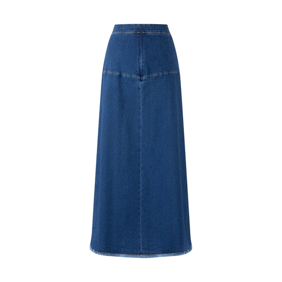 3 Button Denim Skirt- Blue Denim