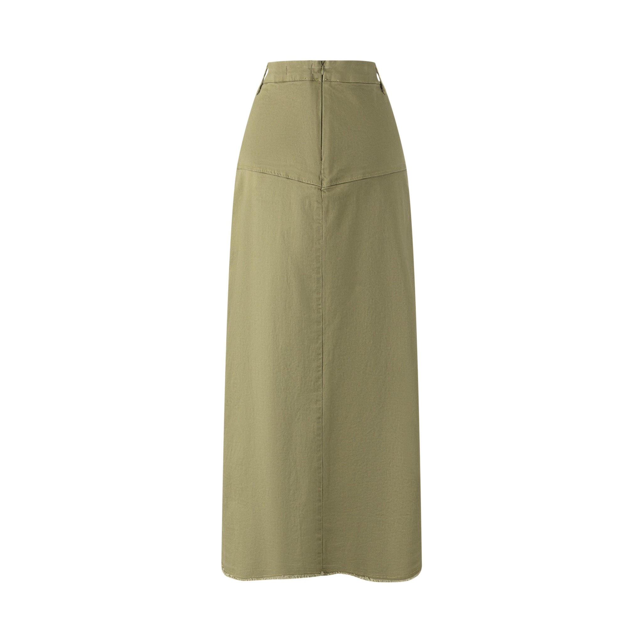 3 Button Denim Skirt - Green Moss