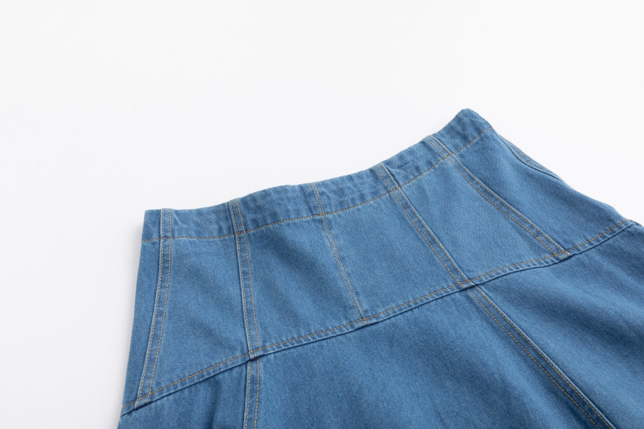 Aline Circle Skirt- Denim Blue