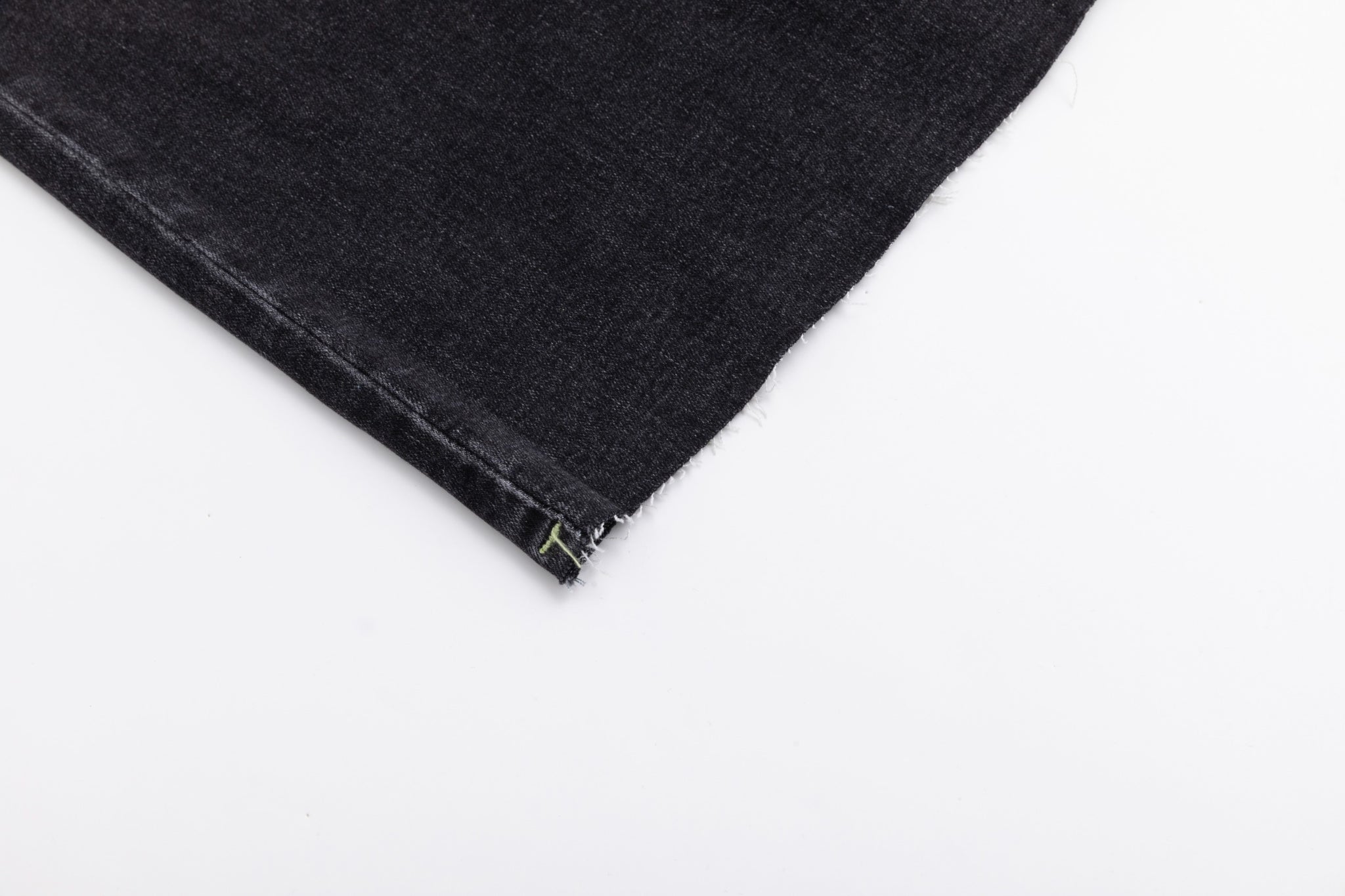 Neon Stitching Denim Skirt - Black