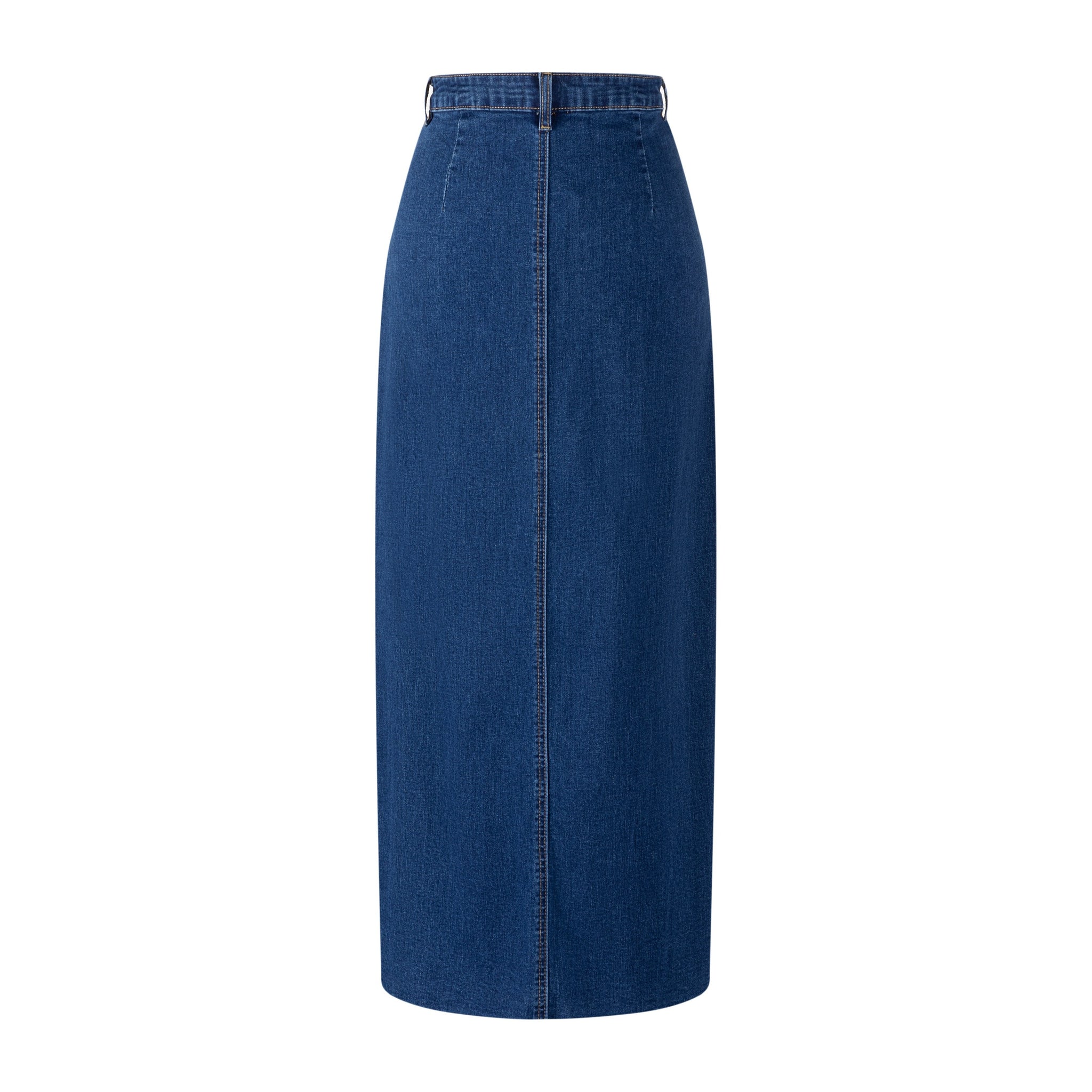 Neon Stitching Denim Skirt - Blue