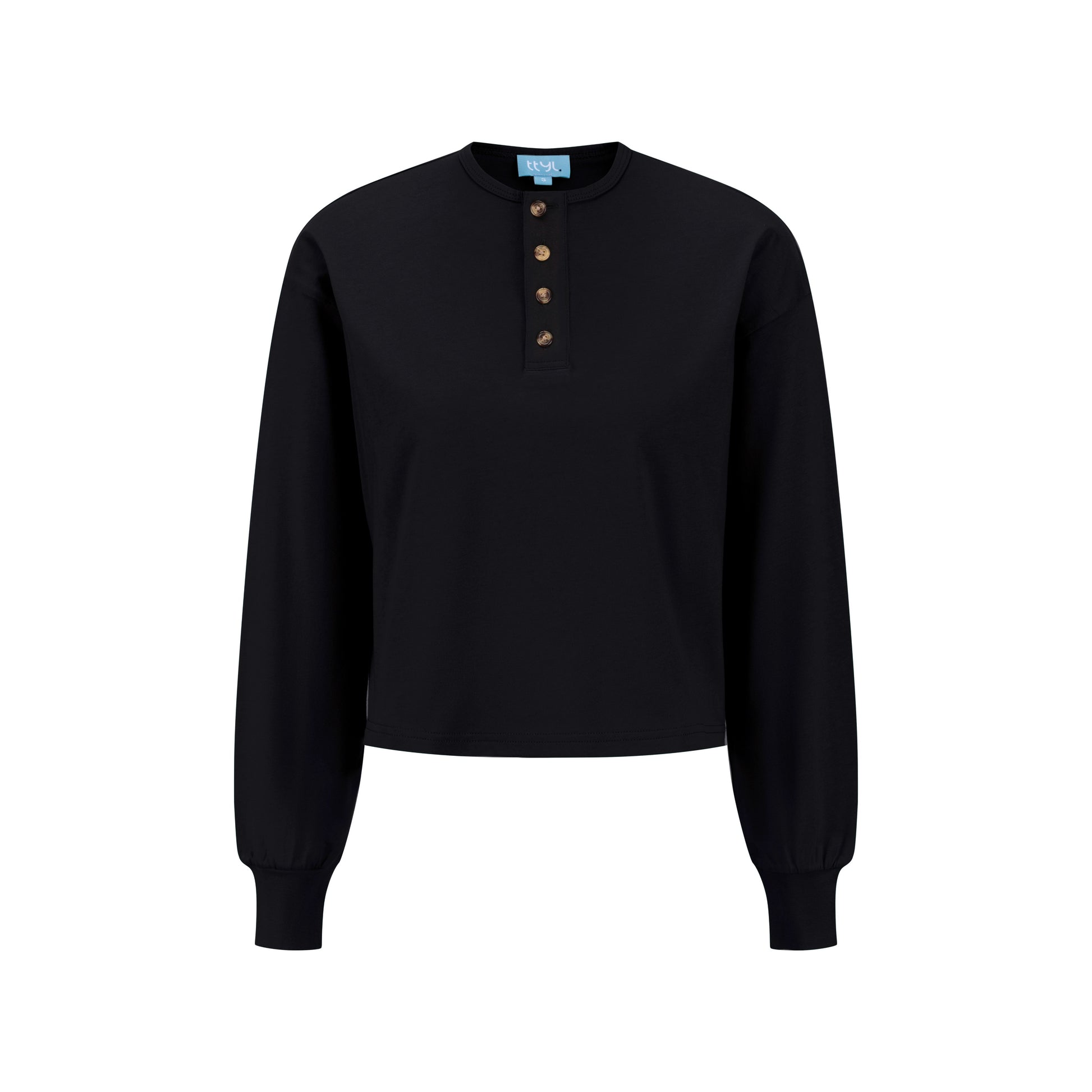 Basic Placket Dolman - Black