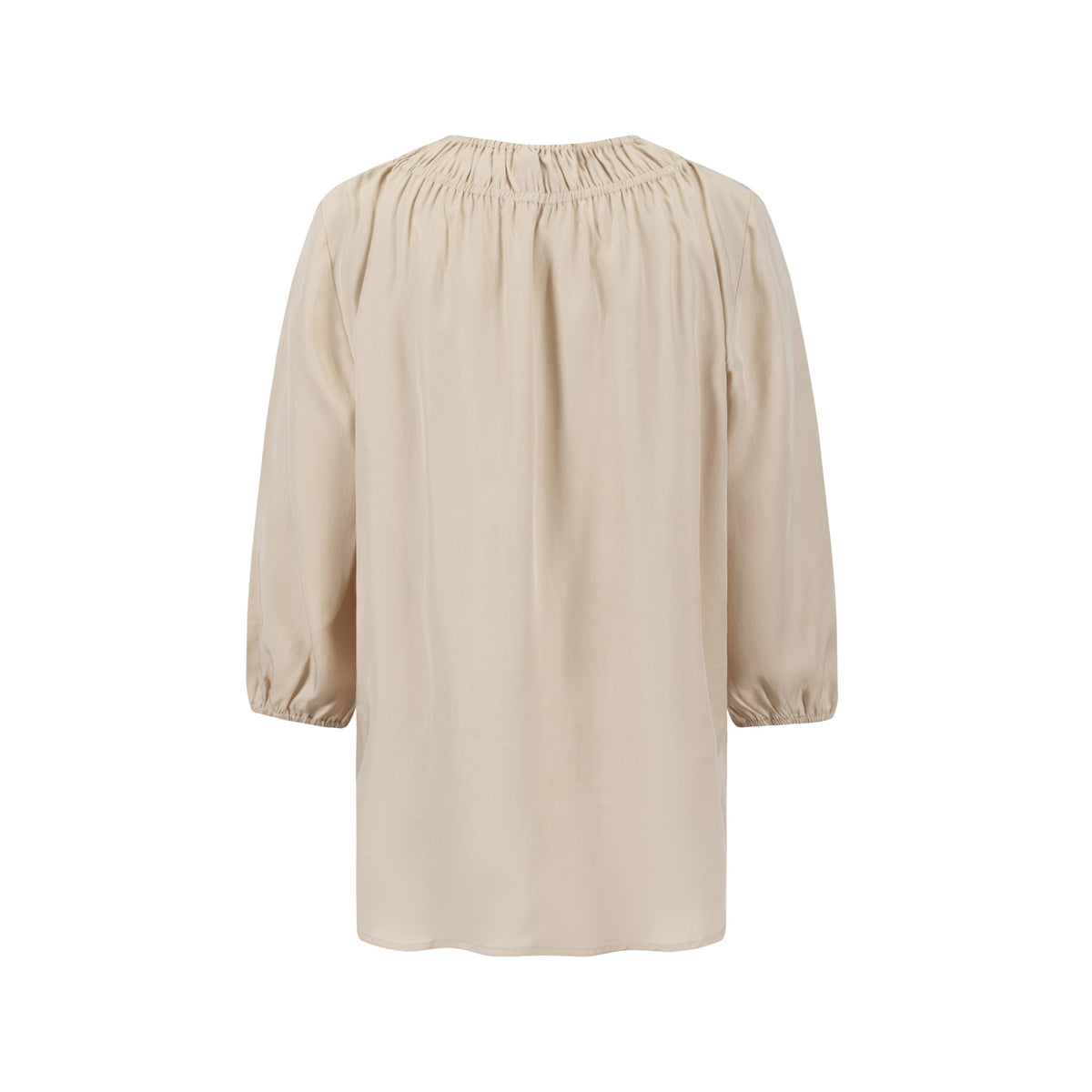 Drawstring Neckline Top- Parchment – The Runway Company